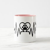 Tasse 2 Couleurs Cat Heartbeat with Another Cat (Centre)