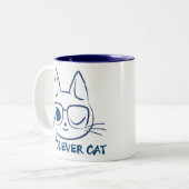 Tasse 2 Couleurs CAT INTELLIGENT (bleu) (Devant gauche)