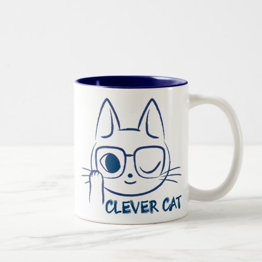 Tasse 2 Couleurs CAT INTELLIGENT (bleu) (Droit)