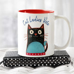 Tasse 2 Couleurs Cat Ladies Vote Script Rustique Bold mignonne Femi<br><div class="desc">"Les femmes de chat votent". Soyez fiers et partagez votre soutien à Kamala Harris chaque fois que vous buvez de cette tasse de café féministe mignonne, amusante et graphique. Une jolie illustration de chat rustique en noir, rouge, blanc et turquoise bleu et bleu marine manuscrite typographie recouvre un arrière -...</div>