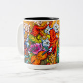 Tasse 2 Couleurs Cat Musical Band (Devant gauche)