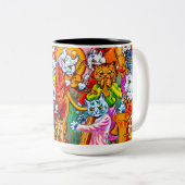 Tasse 2 Couleurs Cat Musical Band (Devant droit)