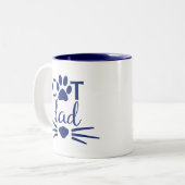 Tasse 2 Couleurs Cat Papa 2 Navy (Devant gauche)