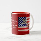 Tasse 2 Couleurs Catholiques pour le drapeau papal des Etats-Unis (Devant droit)