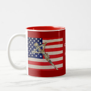 Tasse 2 Couleurs Catholiques pour le drapeau papal des Etats-Unis