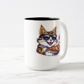 Tasse 2 Couleurs Catnip & Pizza (Devant droit)