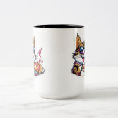 Tasse 2 Couleurs Catnip & Pizza (Centre)