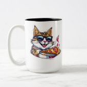 Tasse 2 Couleurs Catnip & Pizza (Gauche)