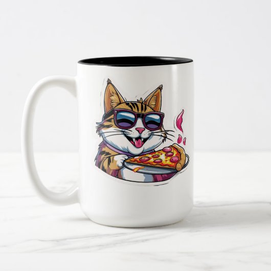 Tasse 2 Couleurs Catnip & Pizza (Gauche)