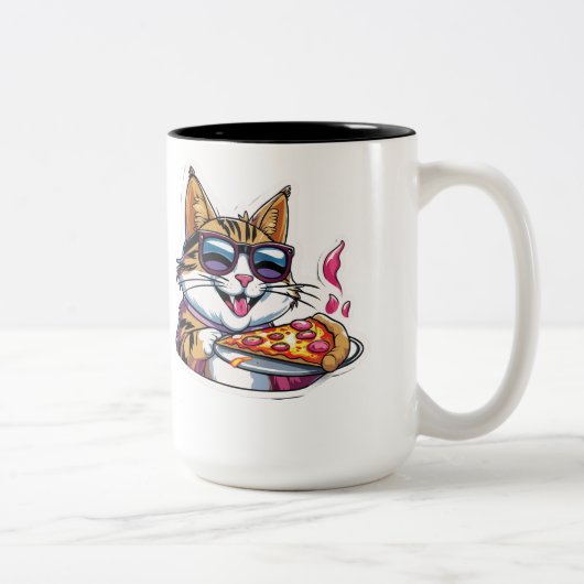 Tasse 2 Couleurs Catnip & Pizza (Droit)
