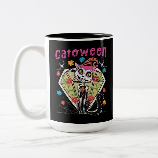 Tasse 2 Couleurs Catoween Halloween (Gauche)