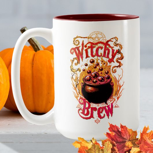 Tasse 2 Couleurs Cauldron noir gothique Halloween Coffee Sorcière