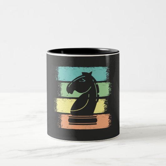 Tasse 2 Couleurs Cavalier d'échecs Rétro (Centre)