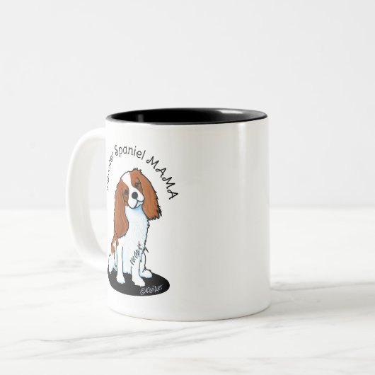 Tasse 2 Couleurs Cavalier Spaniel Maman (Devant gauche)