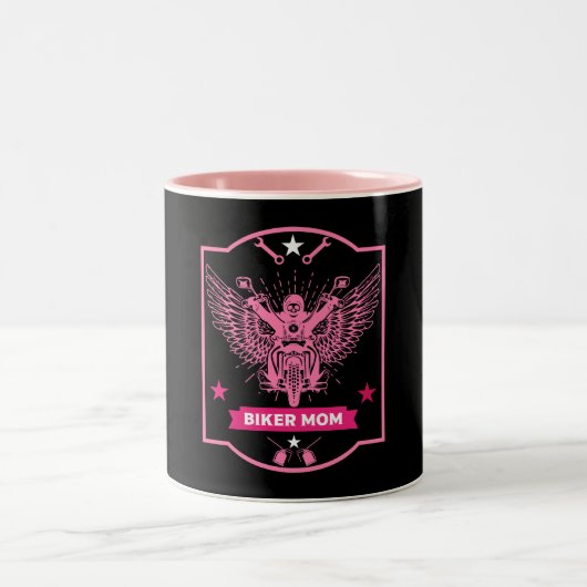 Tasse 2 Couleurs Cavalière de moto maman (Centre)