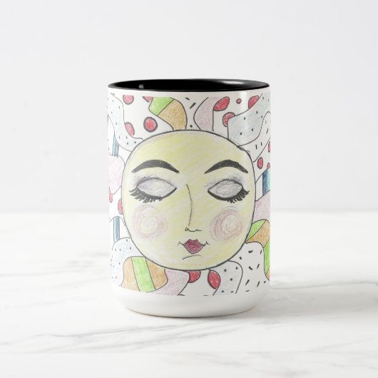 Tasse 2 Couleurs CBS dimanche matin - soleil paisible (Centre)