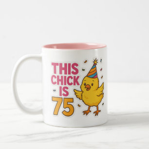 Tasse 2 Couleurs Ce poussin est 75 mignon et amusant anniversaire