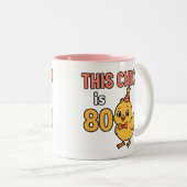 Tasse 2 Couleurs Ce poussin est 80 mignon et amusant anniversaire (Devant droit)