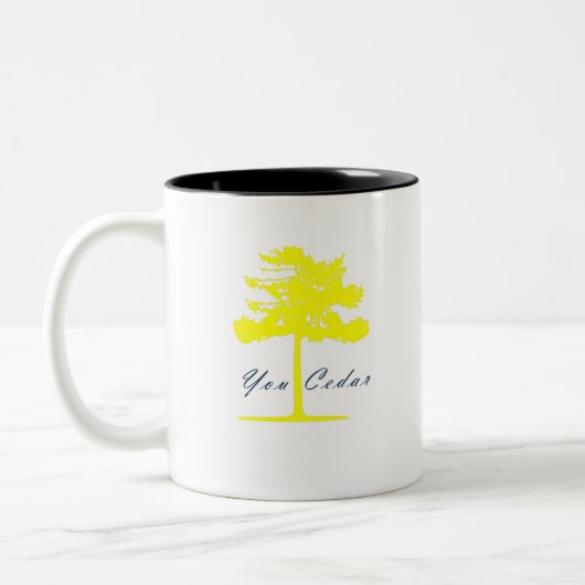 Tasse 2 Couleurs Cedare Arbre Muet Avec Marine Texte Vous Cedare (Gauche)