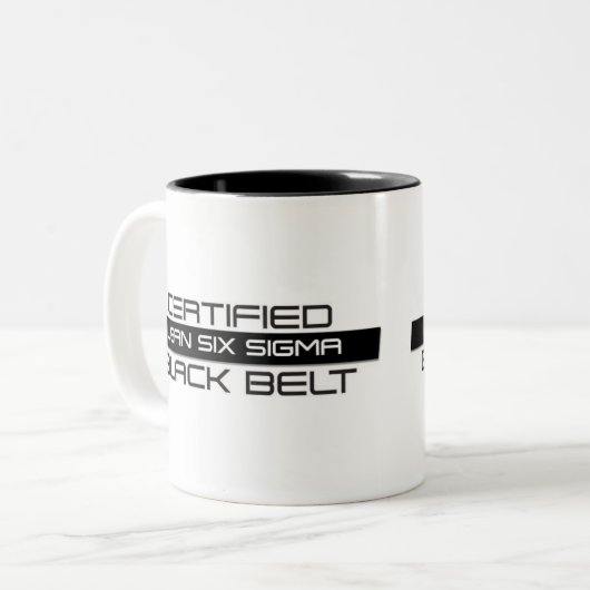 Tasse 2 Couleurs Ceinture noire Lean Six Sigma certifiée 11oz (Devant gauche)