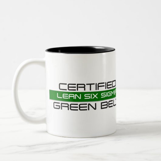 Tasse 2 Couleurs Ceinture verte certifiée Lean Six Sigma 11oz (Gauche)