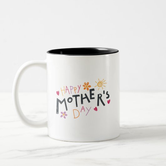 Tasse 2 Couleurs Celebrate Simple Happy Mothers Day Playful Hearts (Gauche)