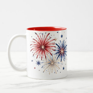 Tasse 2 Couleurs Célébration patriotique des États-Unis pour le 250
