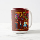 Tasse 2 Couleurs Célébration salsa coucher de soleil marron (Devant droit)