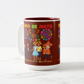 Tasse 2 Couleurs Célébration salsa coucher de soleil marron (Devant gauche)