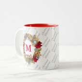 Tasse 2 Couleurs CÉLÉBRER JÉSUS MONOGRAMME DE FEU DE Noël Blanc (Devant gauche)