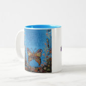 Tasse 2 Couleurs Célébrez les enfants de mission de papillon (bleu (Devant gauche)