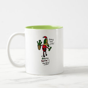 Tasse 2 Couleurs Celery Père Noël pour les végétariens