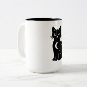 Tasse 2 Couleurs Celestial Black Cat with Crescent Moon | Mystical (Devant gauche)