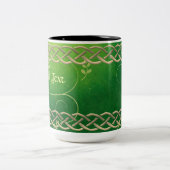 Tasse 2 Couleurs Céltic Green Knots & Feuilles (Centre)