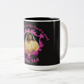 Tasse 2 Couleurs Cène Divine : Casser Le Pain Avec Jésus (Devant droit)