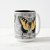 Tasse 2 Couleurs Centre d'attention papillon (Devant droit)