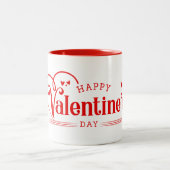 Tasse 2 Couleurs Céramique café Mug-Valentine Coeurs (Centre)