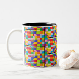 Tasse 2 Couleurs Cercle coloré sur le rectangle coloré