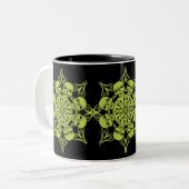 Tasse 2 Couleurs Cercle crâne vert (Devant gauche)