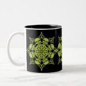 Tasse 2 Couleurs Cercle crâne vert (Gauche)