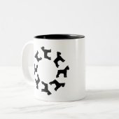 Tasse 2 Couleurs Cercle des Schnauzers géants (noir) (Devant gauche)