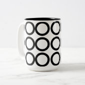 Tasse 2 Couleurs Cercle noir et blanc géométrique (Devant gauche)