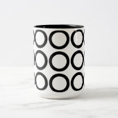 Tasse 2 Couleurs Cercle noir et blanc géométrique (Centre)