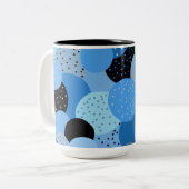 Tasse 2 Couleurs Cercles bleus Abstraits (Devant gauche)