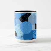 Tasse 2 Couleurs Cercles bleus Abstraits (Centre)