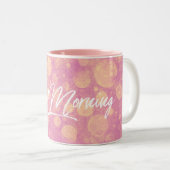 Tasse 2 Couleurs Cercles de rose bonjour (Devant droit)