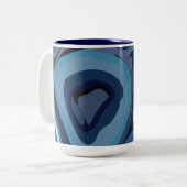 Tasse 2 Couleurs Cercles demi-bleus géométriques Abstraits (Devant gauche)