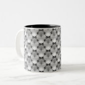 Tasse 2 Couleurs Cercles funk rétro Mug, Argent (Devant gauche)