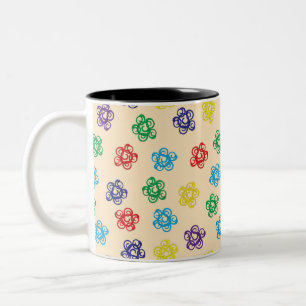 Tasse 2 Couleurs Cercles géométriques fleuris tourbillonnants color