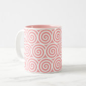 Tasse 2 Couleurs Cercles spiraux en rose et blanc (Devant gauche)